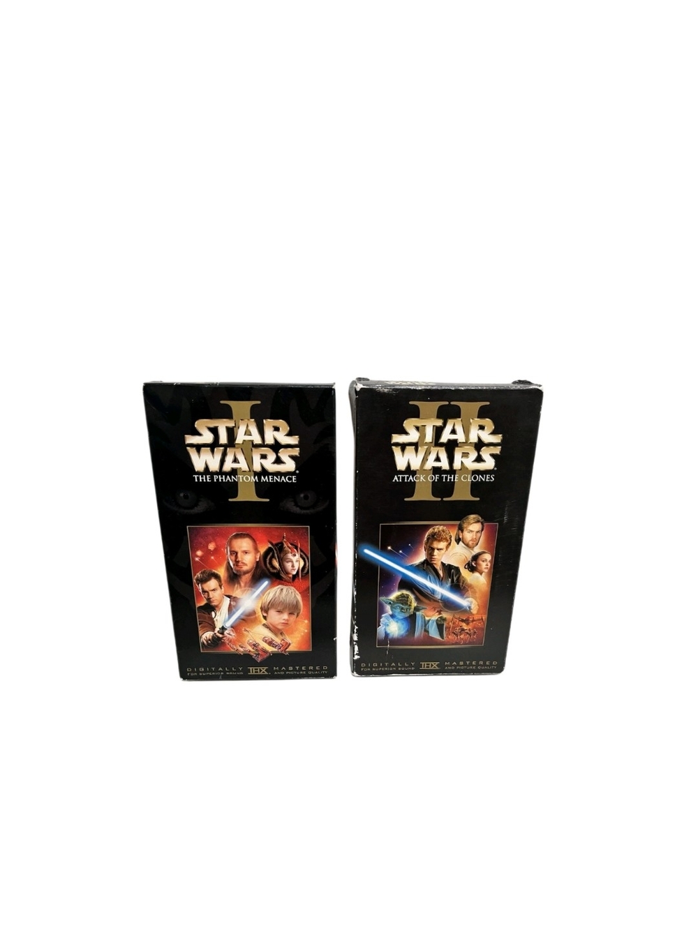 Star Wars Episodes I & II Phantom Menace & Attack Of The Clones VHS Lot of 2 GUC